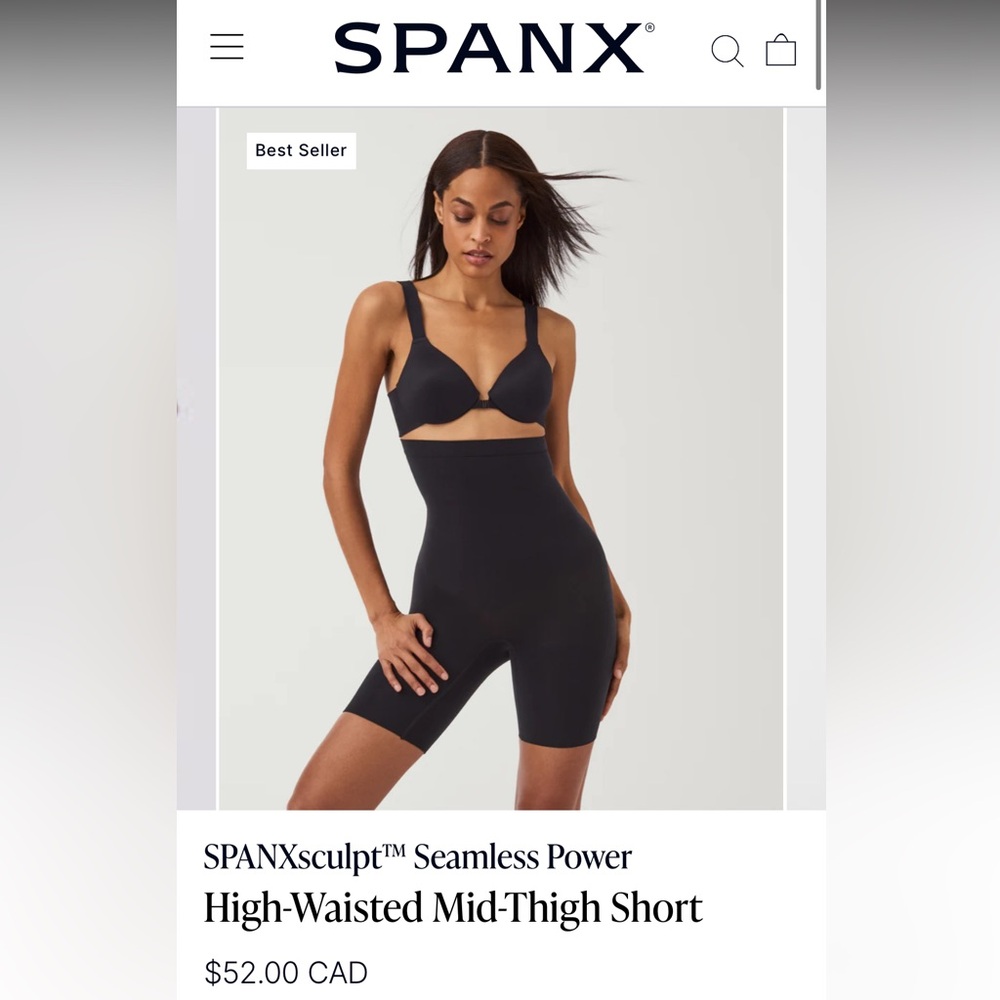SPANX Power High Waisted Shaper Short XL - Black